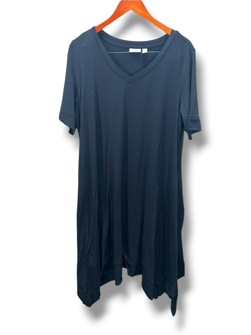 Logo Lori Goldstein Black Tshirt Mini Dress Size 1X